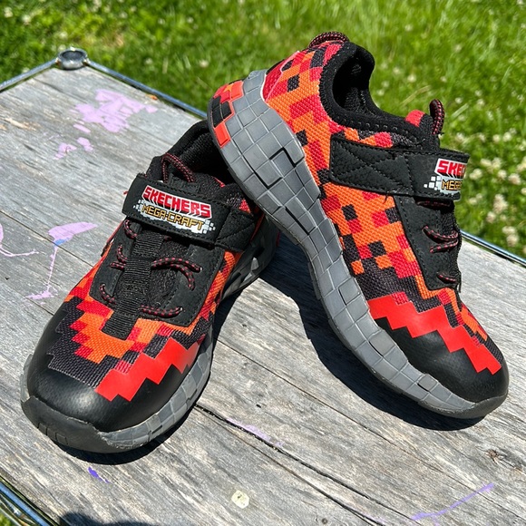 Skechers Other - Skechers Mega-craft sneakers,boys size 1,red,orange, gray, black, verlcro